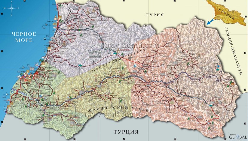 Туристическая карта Аджарии