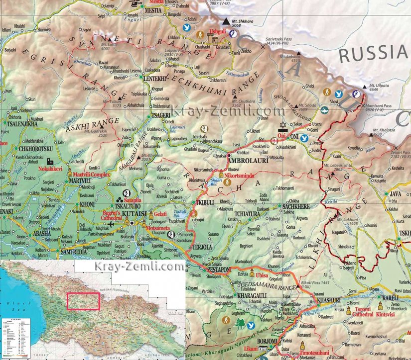 Подробная карта Рачи