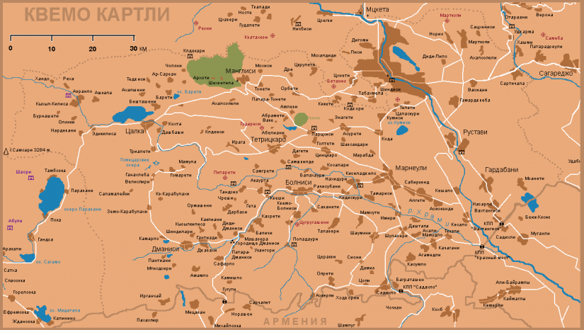 Карта Квемо-Картли