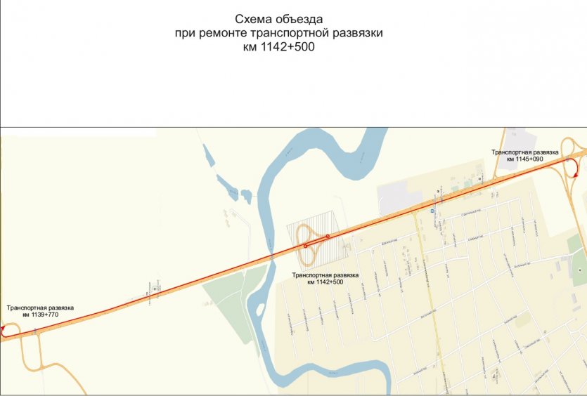 Схема объезда 1142 км